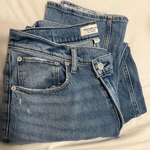 Abercrombie Curve Love The 90s Straight Ultra High Rise, Cross button, 31/12